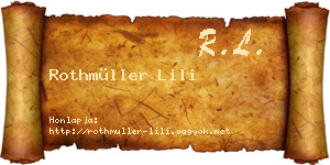 Rothmüller Lili névjegykártya